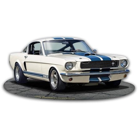 HOMEPAGE 18 x 8 in. Custom Shape - 1965 Mustang Gt 350 Metal Sign HO1602613